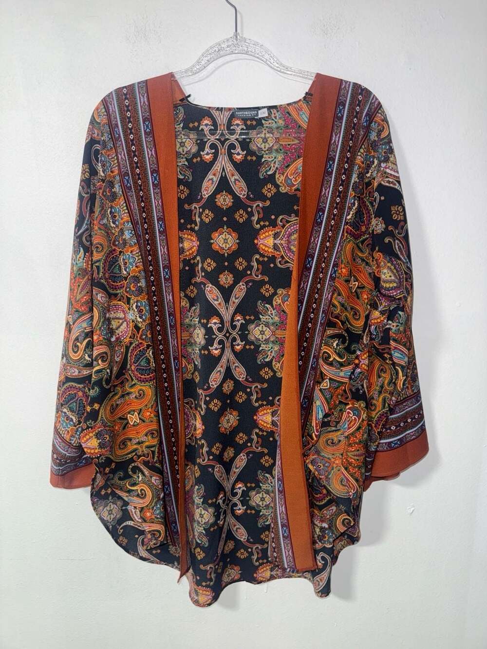 Earthbound Trading Co Paisley Kimono Size S/M